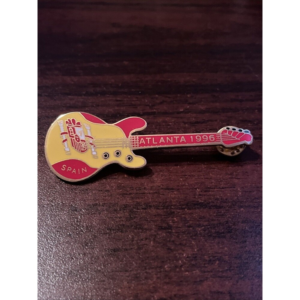 Vintage 1996 Atlanta Olympics Spain Guitar Lapel Hat Pin